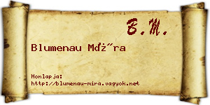 Blumenau Míra névjegykártya